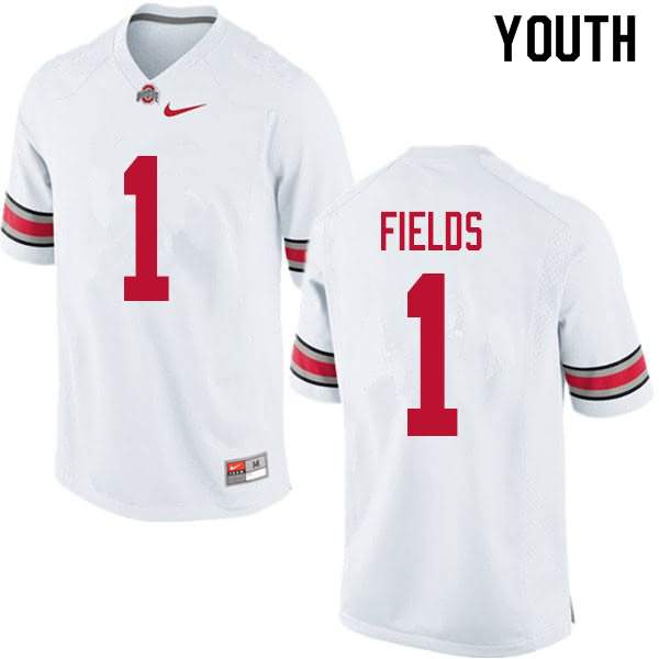 Ohio State Buckeyes Youth Justin Fields #1 White Authentic Nike College NCAA Stitched Football Jersey ZA19R44PA